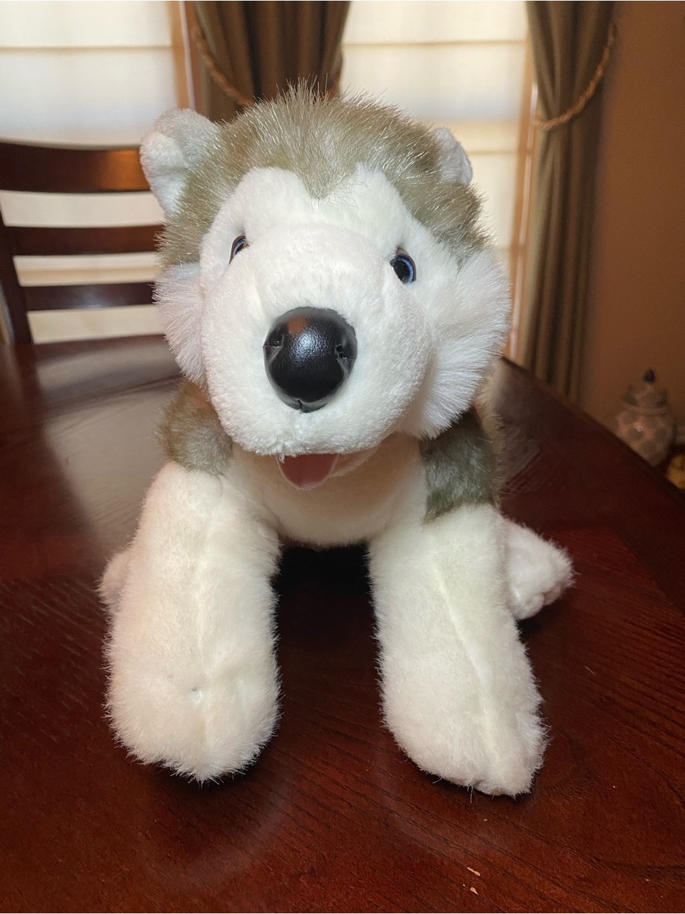 Build-A-Bear White and Gray Siberian Husky Plush Pet Toy
